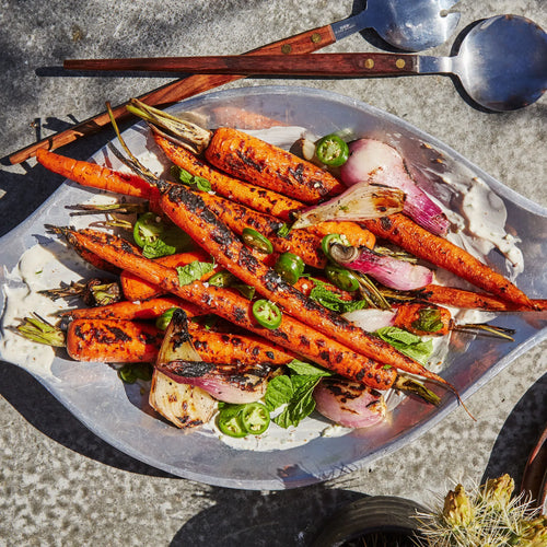 Grilled Carrots with Cumin-Serrano Yogurt